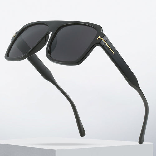 Damen quadratische Sonnenbrille mit modischem, transparentem Rahmen Karnz