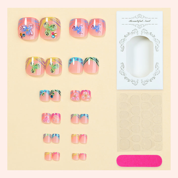 Dekoratives Press-On Nagelset mit eleganten Schmetterlingsdesigns Karnz