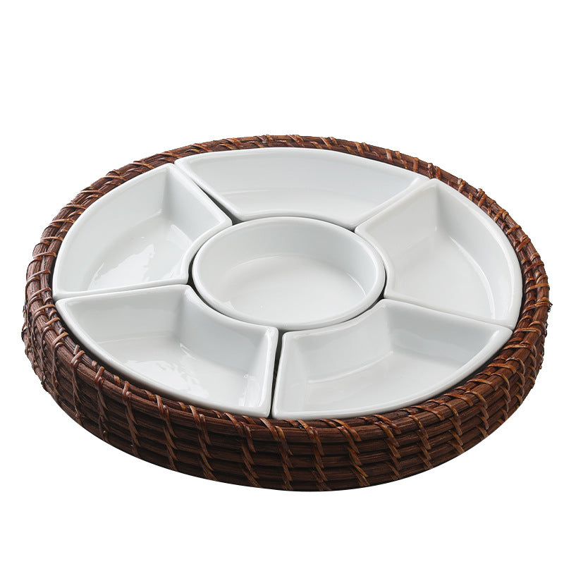 Unisex Servierteller mit integriertem Dip-Schalen-Set Karnz