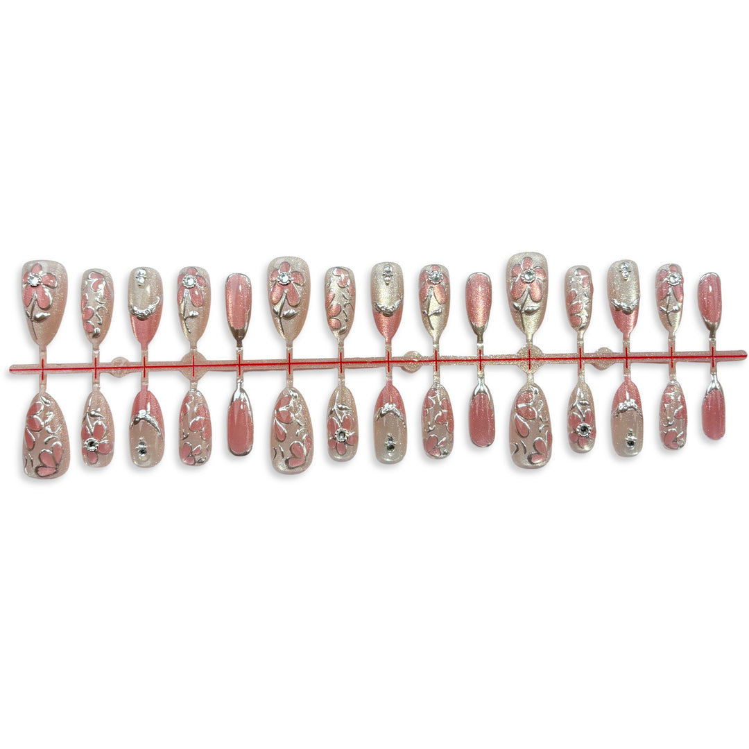 Elegante florale Press-On-Nagelset 1790745273