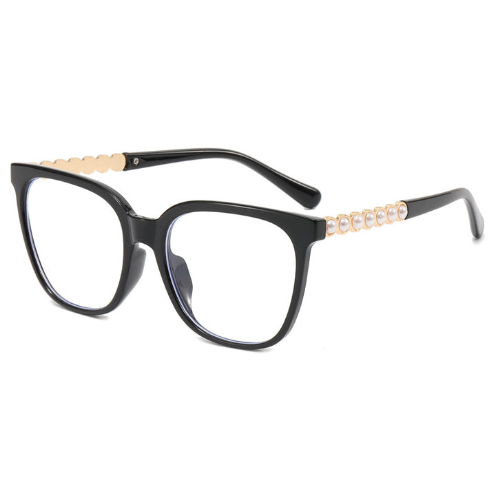 Damen Oversize-Sonnenbrille mit eleganter Perlenschmuck-Verzierung Karnz