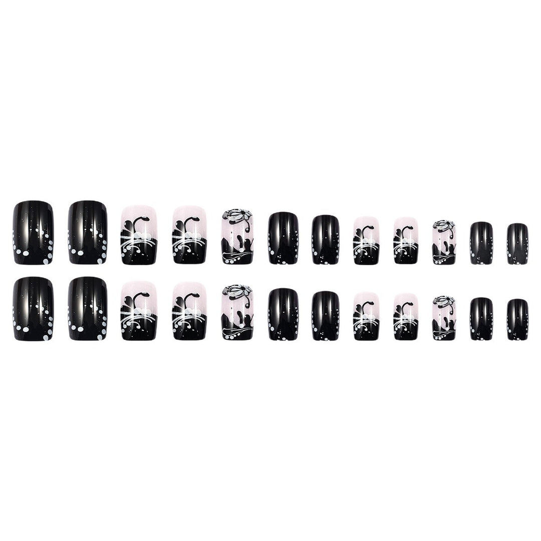 Künstlerisches dekoratives Press-On-Nagelset mit floralem und abstraktem Design
