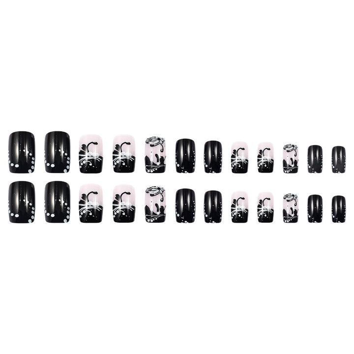 Künstlerisches dekoratives Press-On-Nagelset mit floralem und abstraktem Design