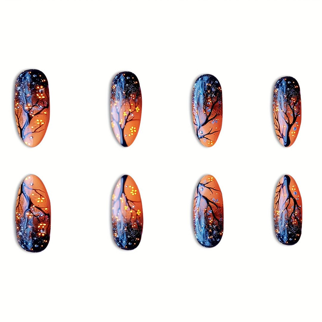 Künstlerische Nachthimmel-Themen Nagelkunst Karnz
