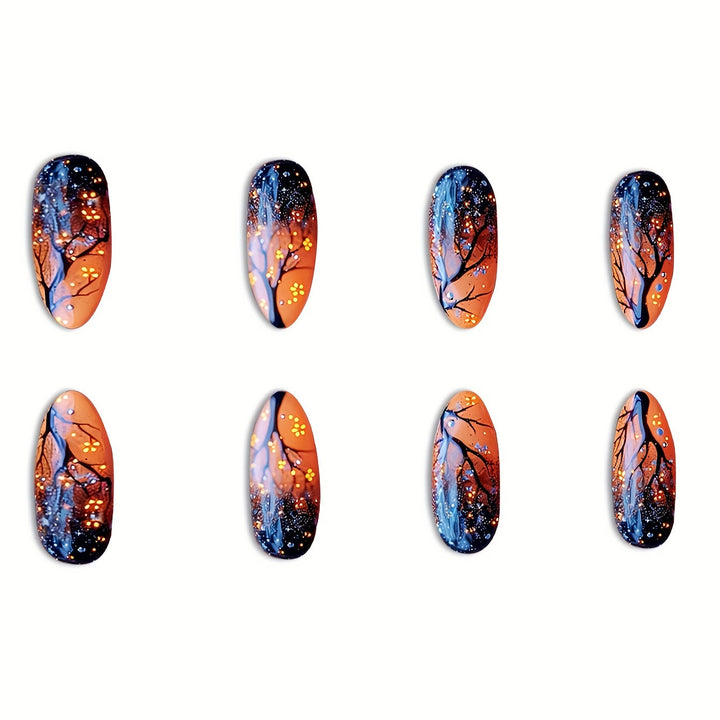 Künstlerische Nachthimmel-Themen Nagelkunst Karnz