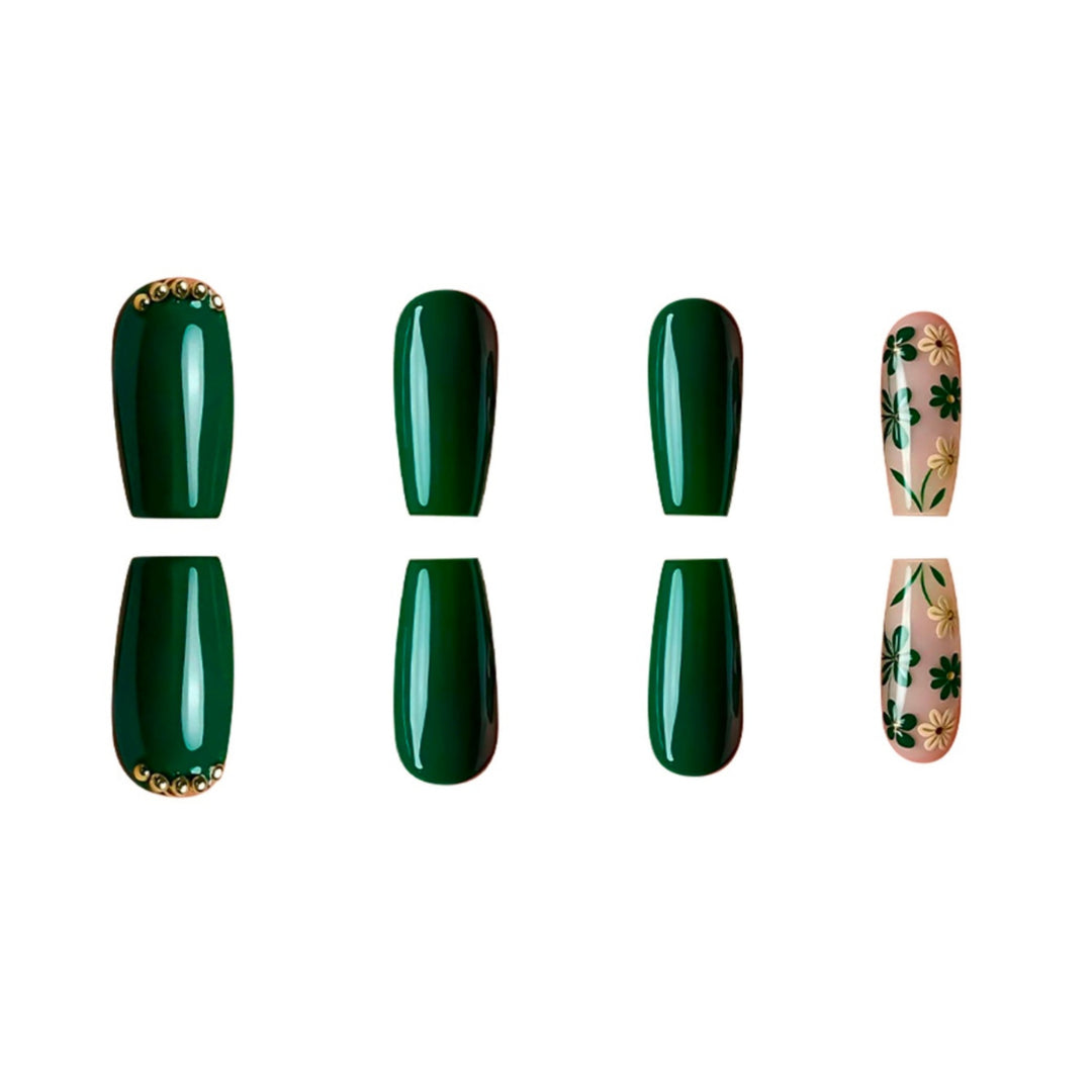 Botanisches Nagelkunst Press-On Set Karnz
