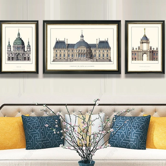 Elegante Gerahmte Architektur Druck Set