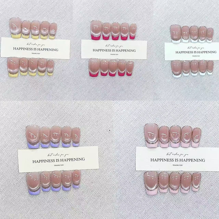 Glamourös Ombre-Effekt Press-On Nagelset Karnz