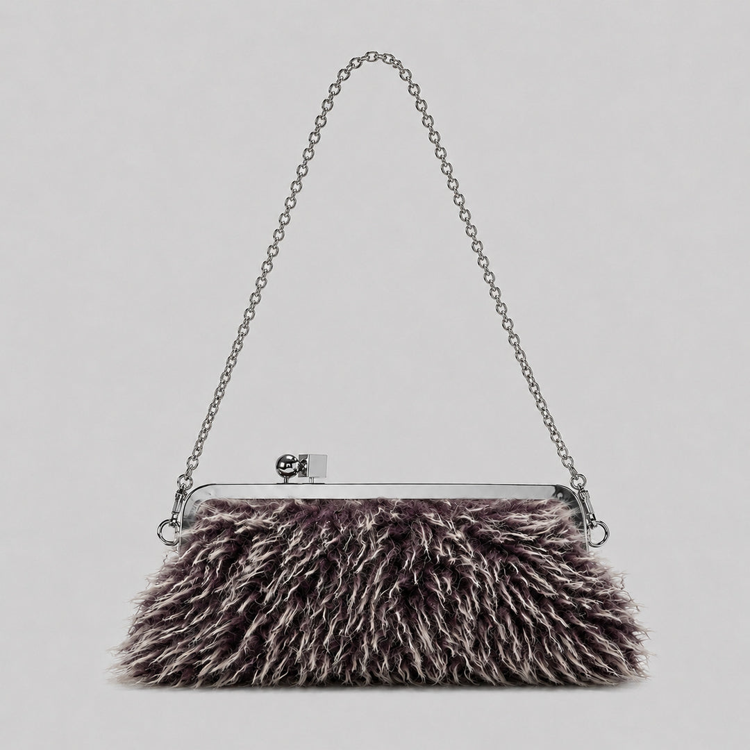 Plüsch Kunstfell Abend Clutch