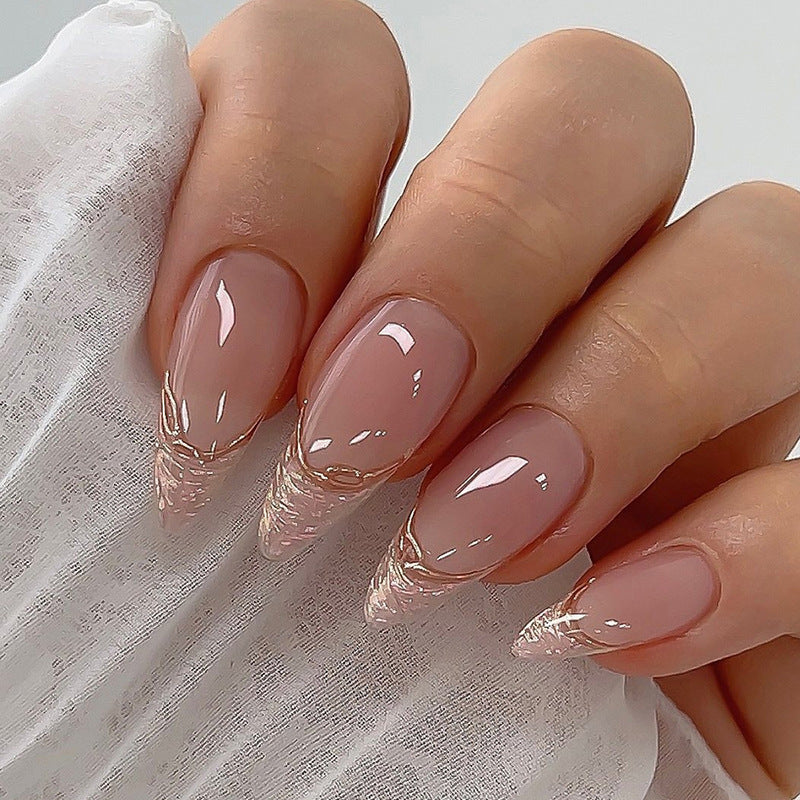 Elegante mandelförmige Press-On-Nagelverlängerungen Karnz