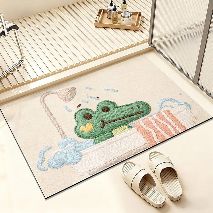 Cartoon-Frosch-Motiv Badezimmer Teppich