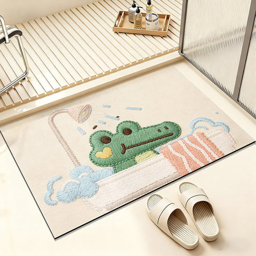 Cartoon-Frosch-Motiv Badezimmer Teppich