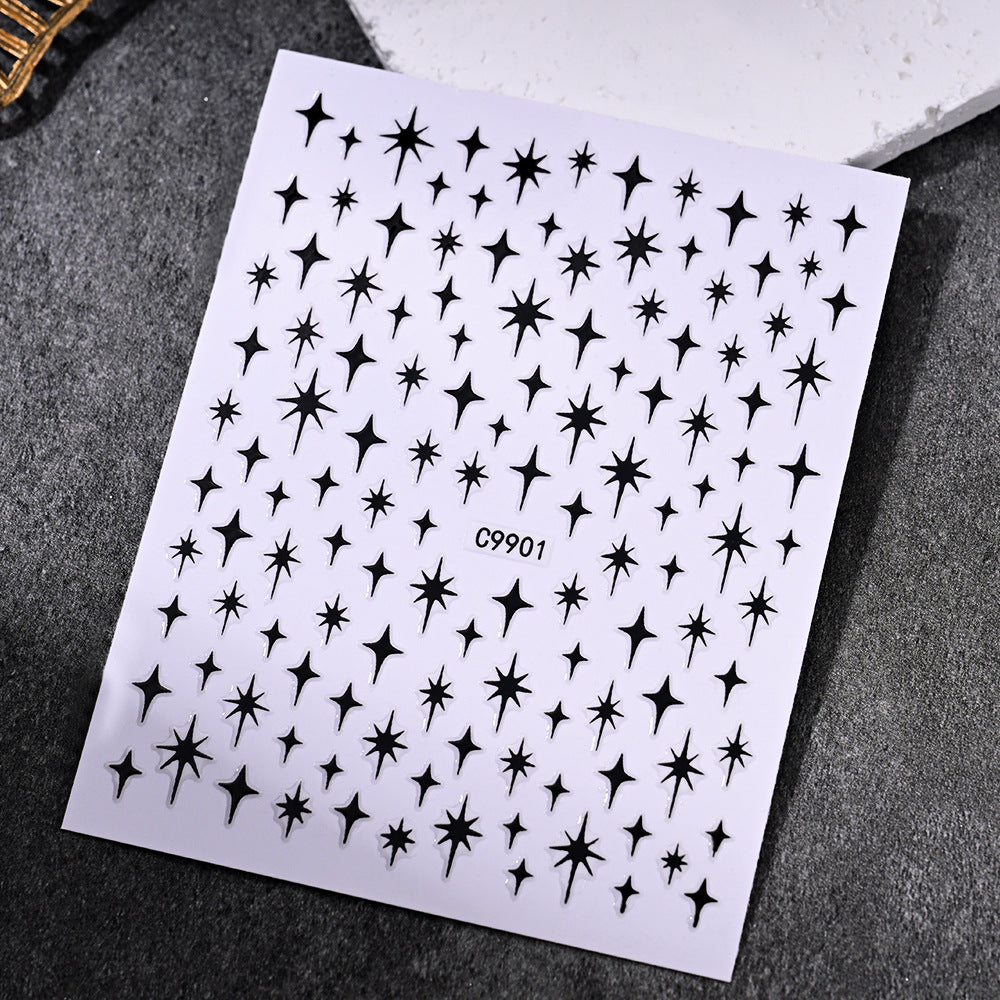 Gold Star Nail Art Dekorationsaufkleber