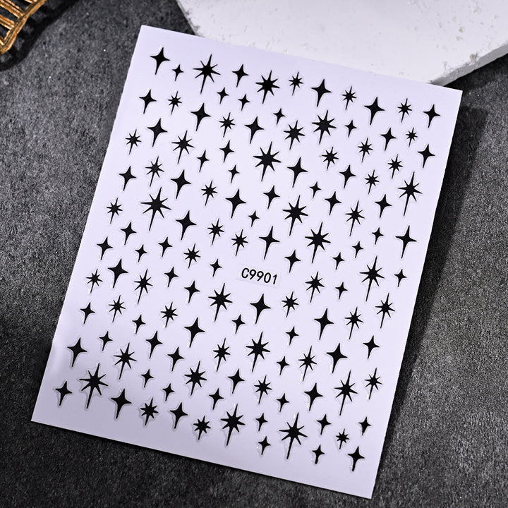 Gold Star Nail Art Dekorationsaufkleber