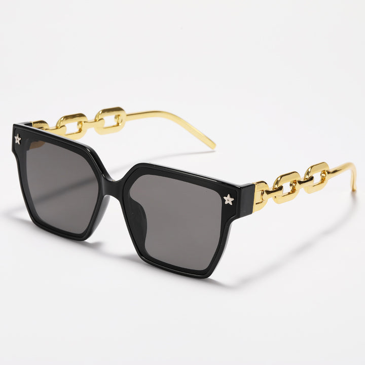 Damen stilvolle quadratische Sonnenbrille mit innovativer Metallrahmenkonstruktion Karnz