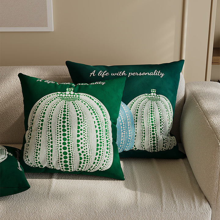 Square Decorative Cushion Cover with Whimsical Sea Urchin Dot Illustration