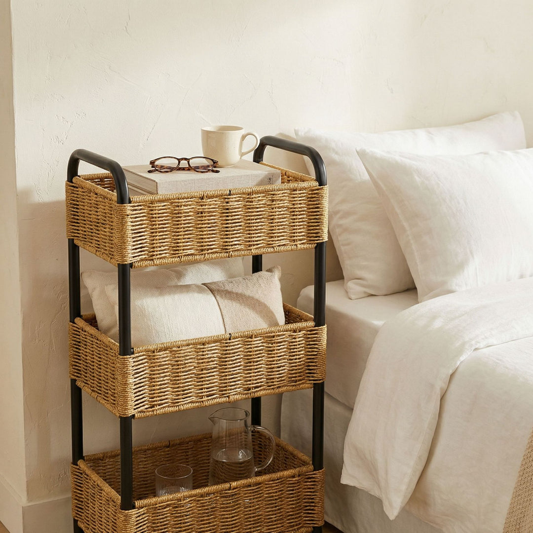 Multi-Tier Geflochtener Badezimmer-Organisator Korb Karnz