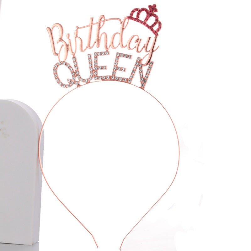 Damen Glitzernder Haarreif mit "Birthday Queen"-Schriftzug Karnz
