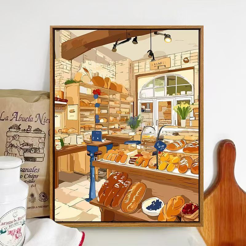 Bäckerei-Themen Illustrierte Wandkunst Karnz