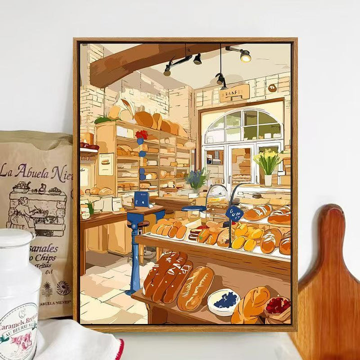 Bäckerei-Themen Illustrierte Wandkunst Karnz