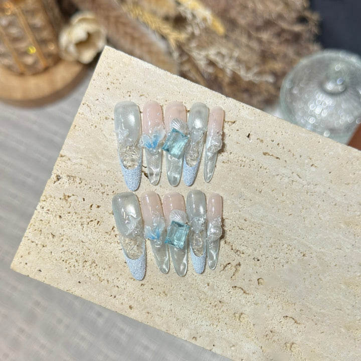 Premium dekorative Stiletto Press-On Nail Set