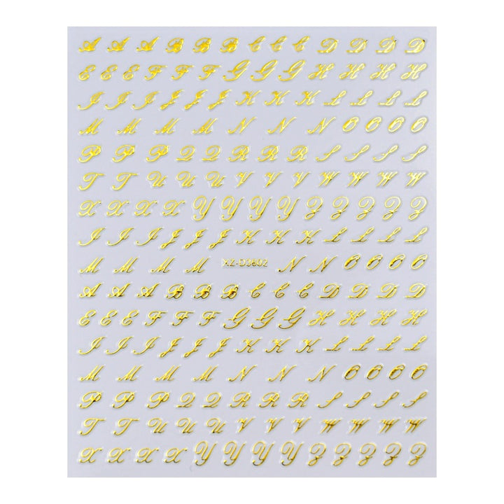 Dekorative Alphabet Nagelkunst Aufkleber