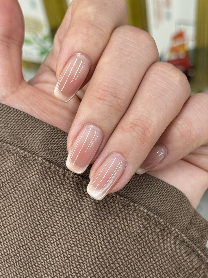 Elegante Glänzende Französische Spitze Press-On Nägel Karnz