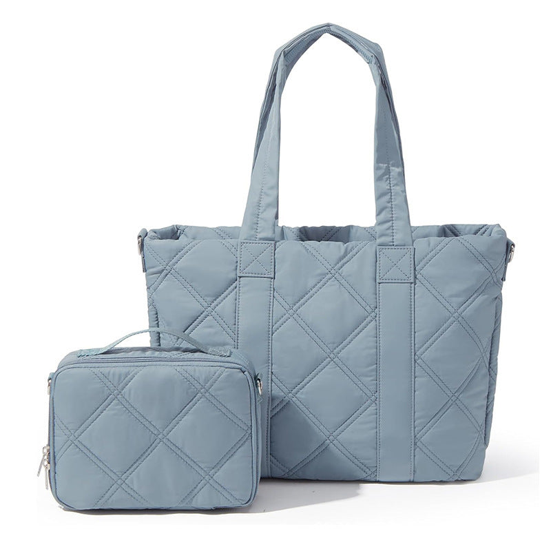Elegante und Vielseitige Stoffhandtasche mit Abnehmbarem Kosmetiktäschchen Karnz