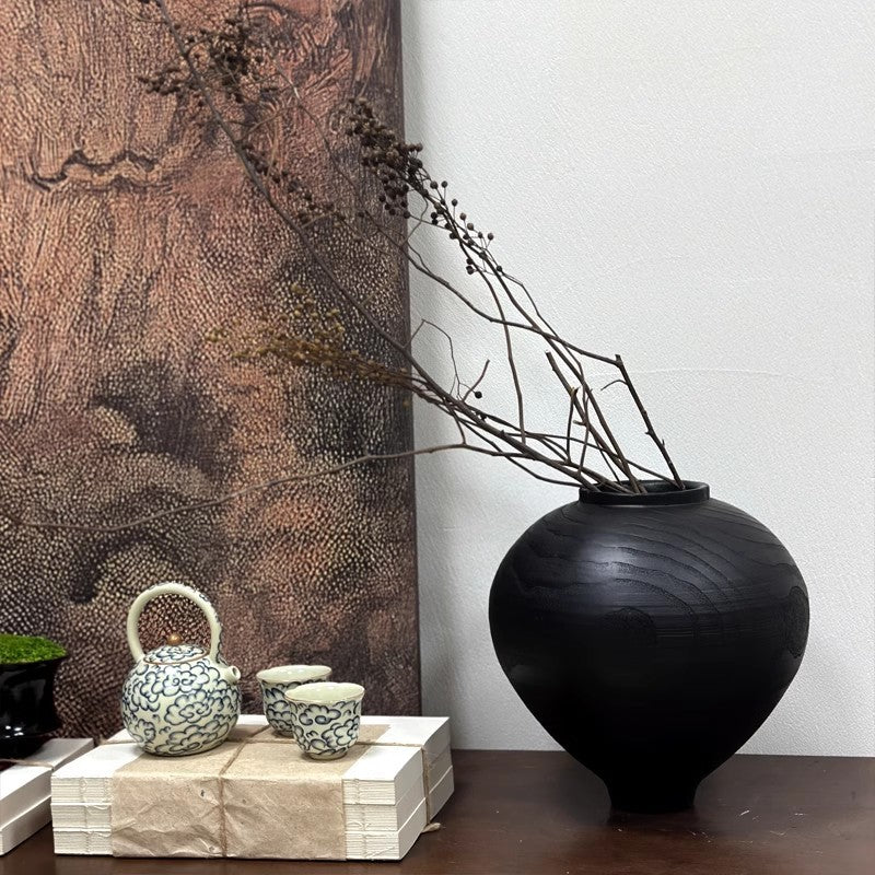 Elegante Artisan Dekorative Holzvase