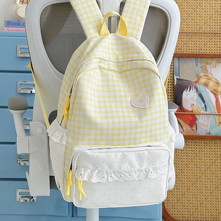 Stylisher Gingham-Muster Rucksack Karnz