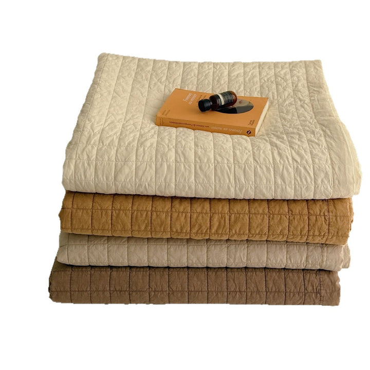 Gep quilteter Baumwollmischung Gitter-Quilt Bettüberwurf Set mit Kissenbezügen