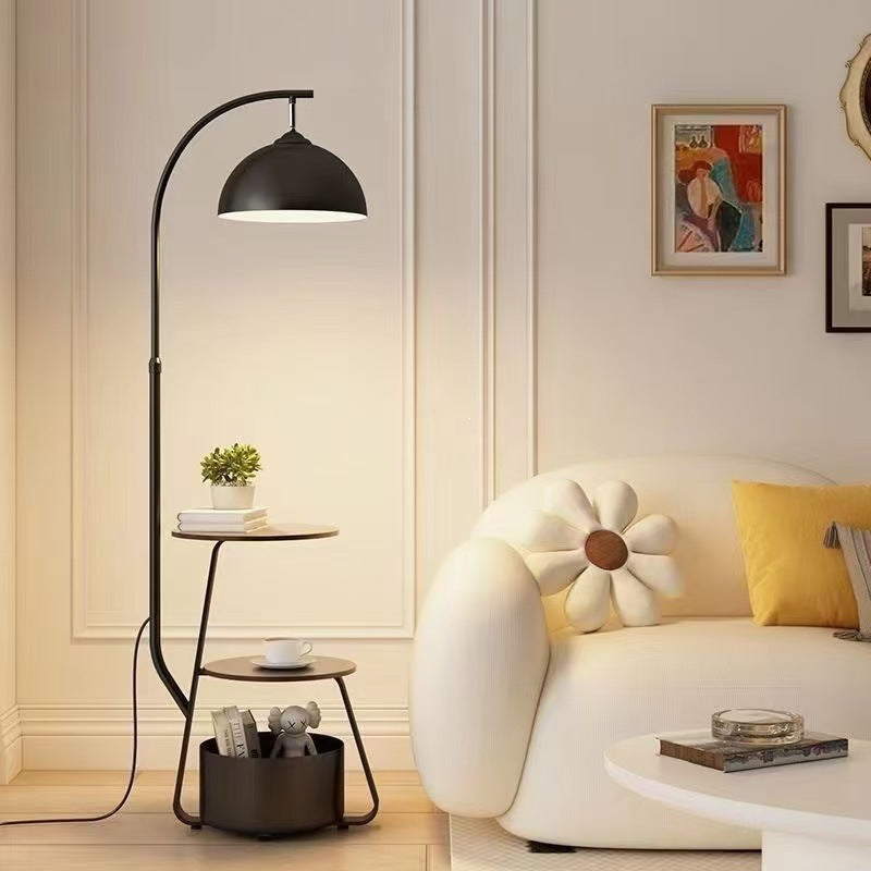Moderne Bogen Stehlampe mit integriertem Beistelltisch