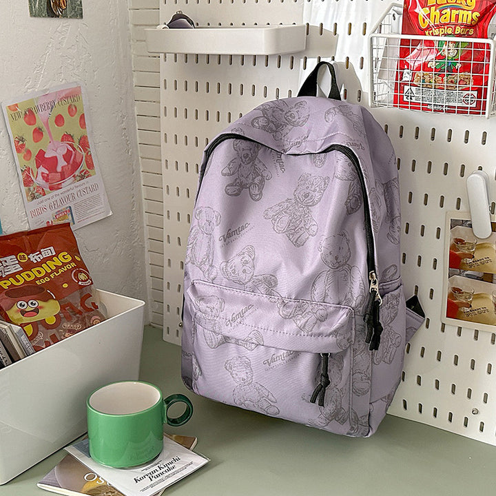 Niedlicher Teddy-Bär-Print-Rucksack
