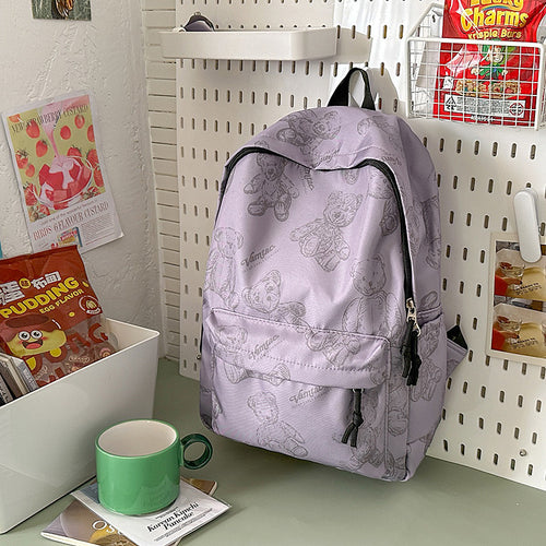Niedlicher Teddy-Bär-Print-Rucksack