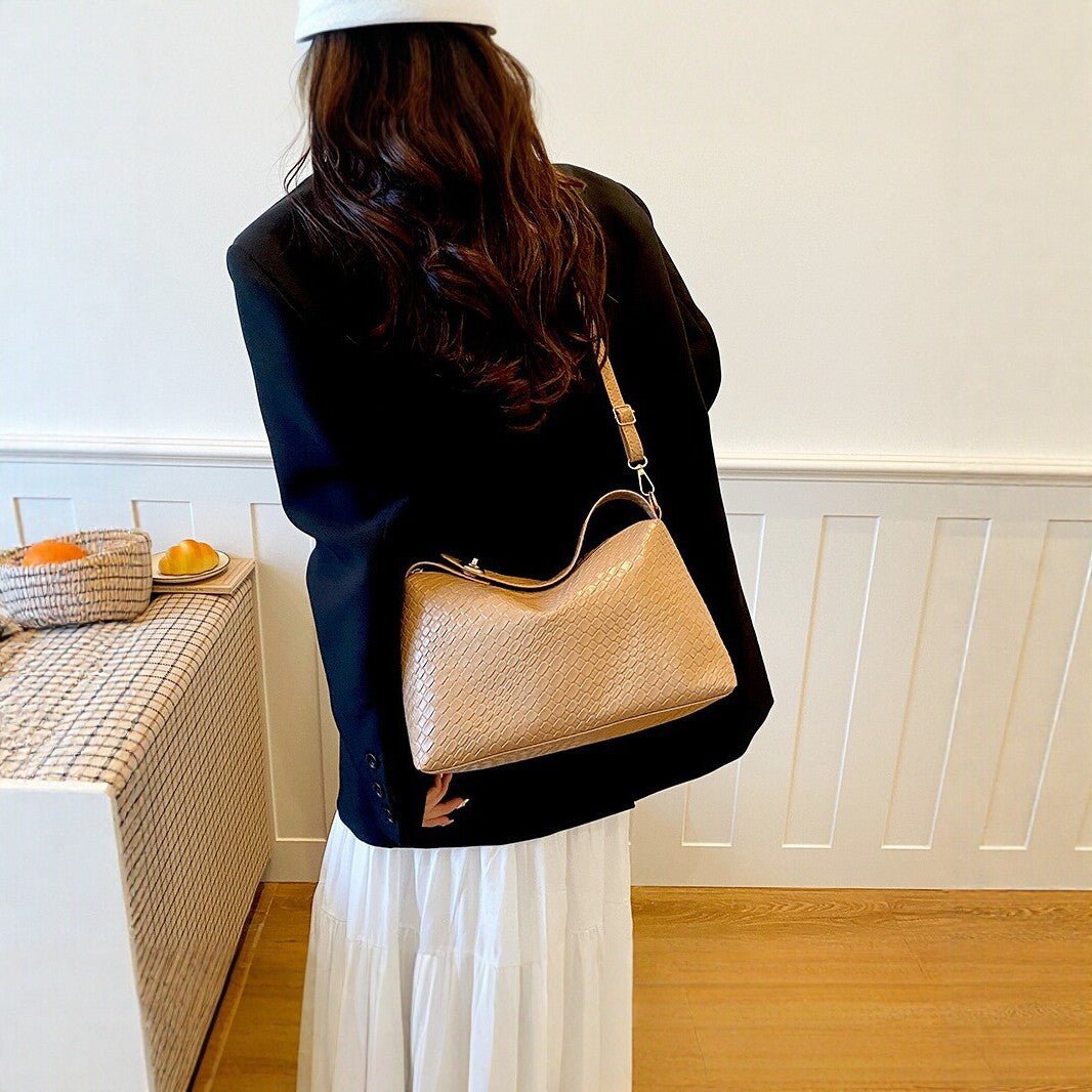 Gewebte Leder-Schultertasche