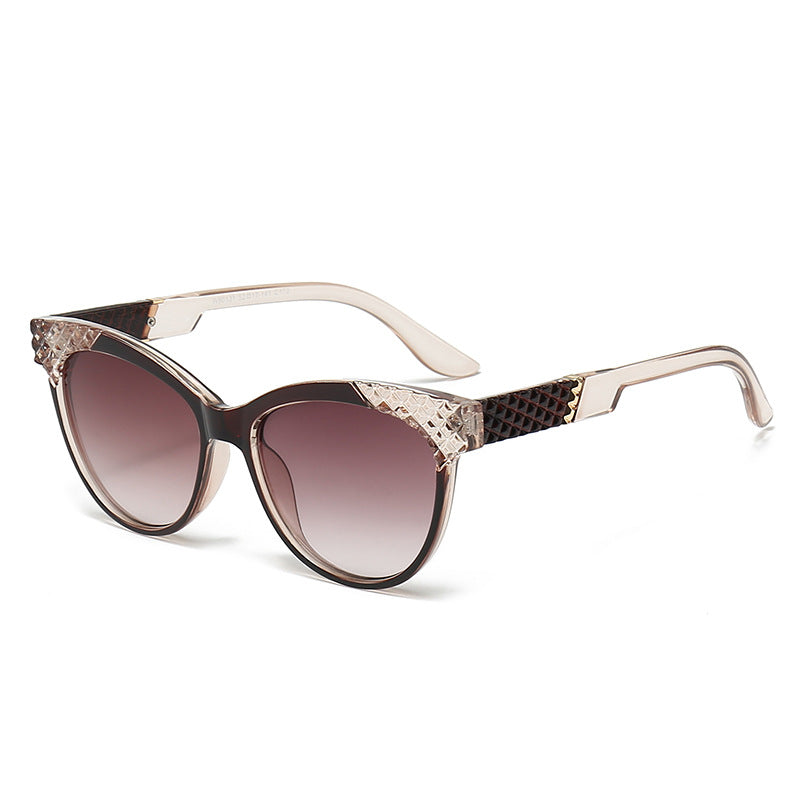 Damen Cat-Eye Sonnenbrille mit strukturierter Rahmen und UV-Schutz Karnz