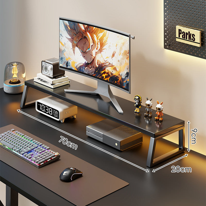 Holz-Monitorständer mit Metallrahmen Erhöhte Desktop-Regal