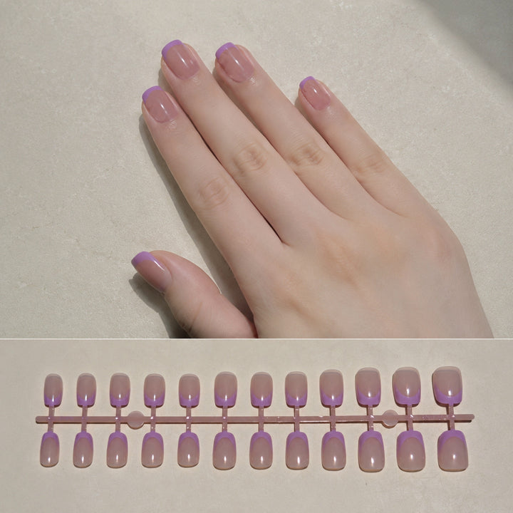 Chic Französisches Tip Press-On Nagelkunstset Karnz