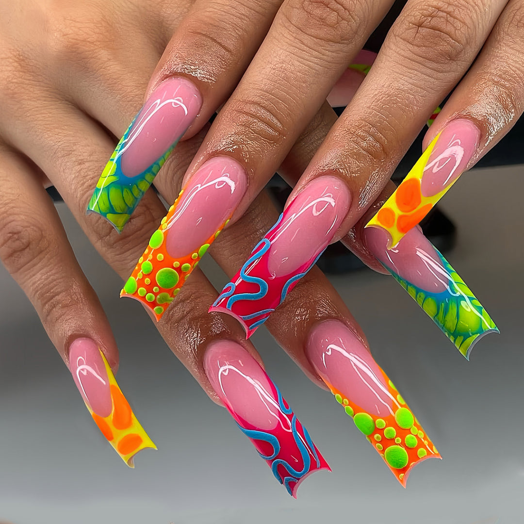 Glamouröse 3D Lange Stiletto Press-On Nägel Karnz