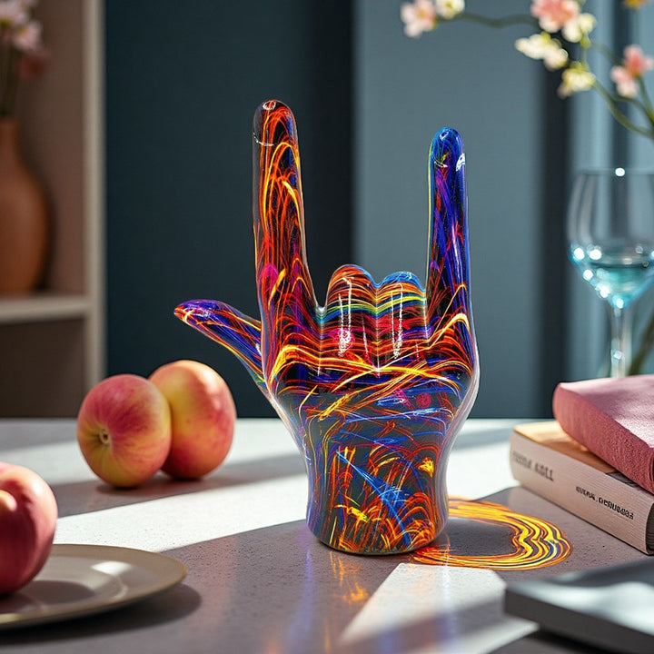 Bunte Hand-Skulptur Karnz