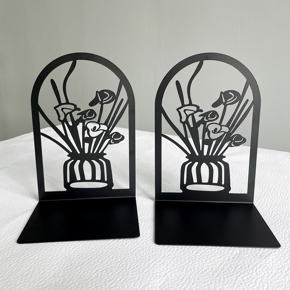 Elegante florale Metall-Buchstützen