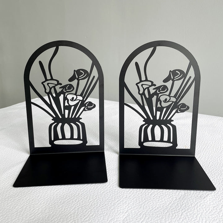 Elegante florale Metall-Buchstützen