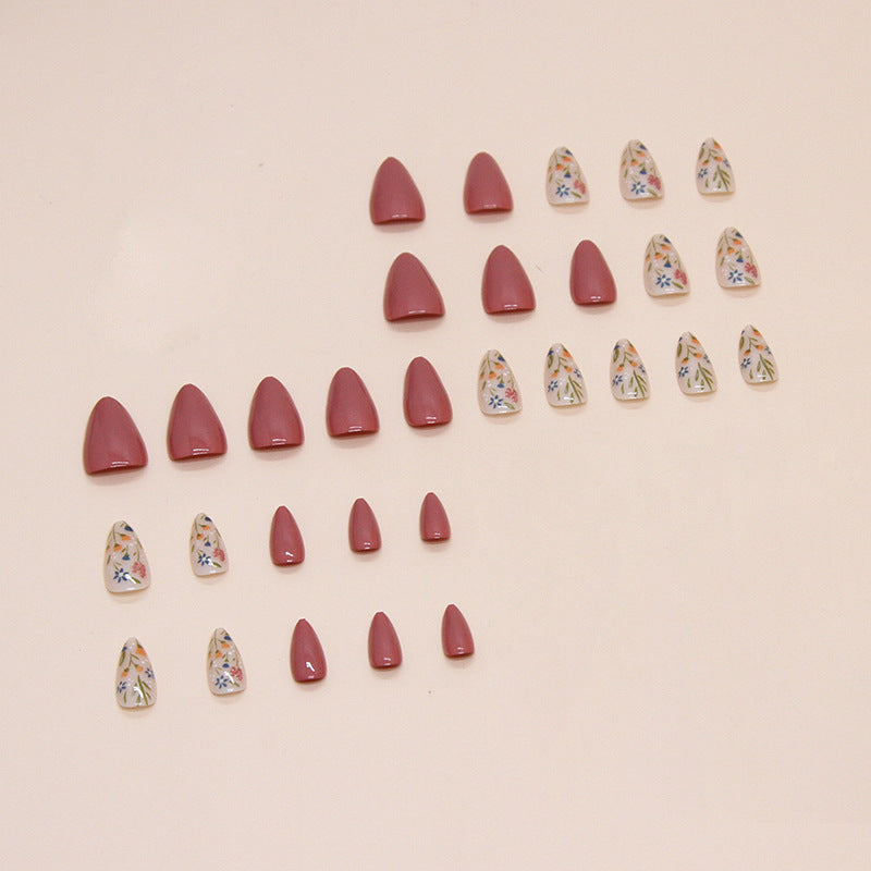 Künstlerische Blumen Press-On Nail Art Karnz