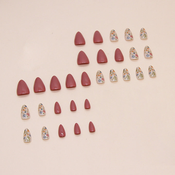 Künstlerische Blumen Press-On Nail Art Karnz