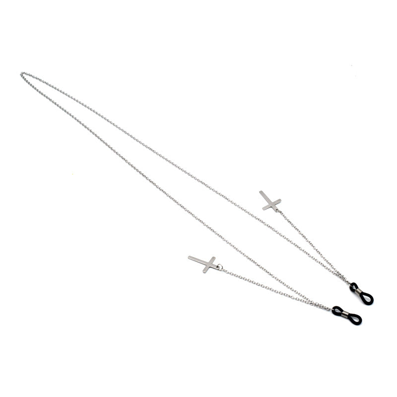 Trendy Metal Kreuz Brille Kette Karnz