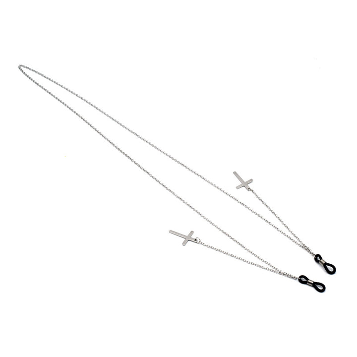 Trendy Metal Kreuz Brille Kette Karnz