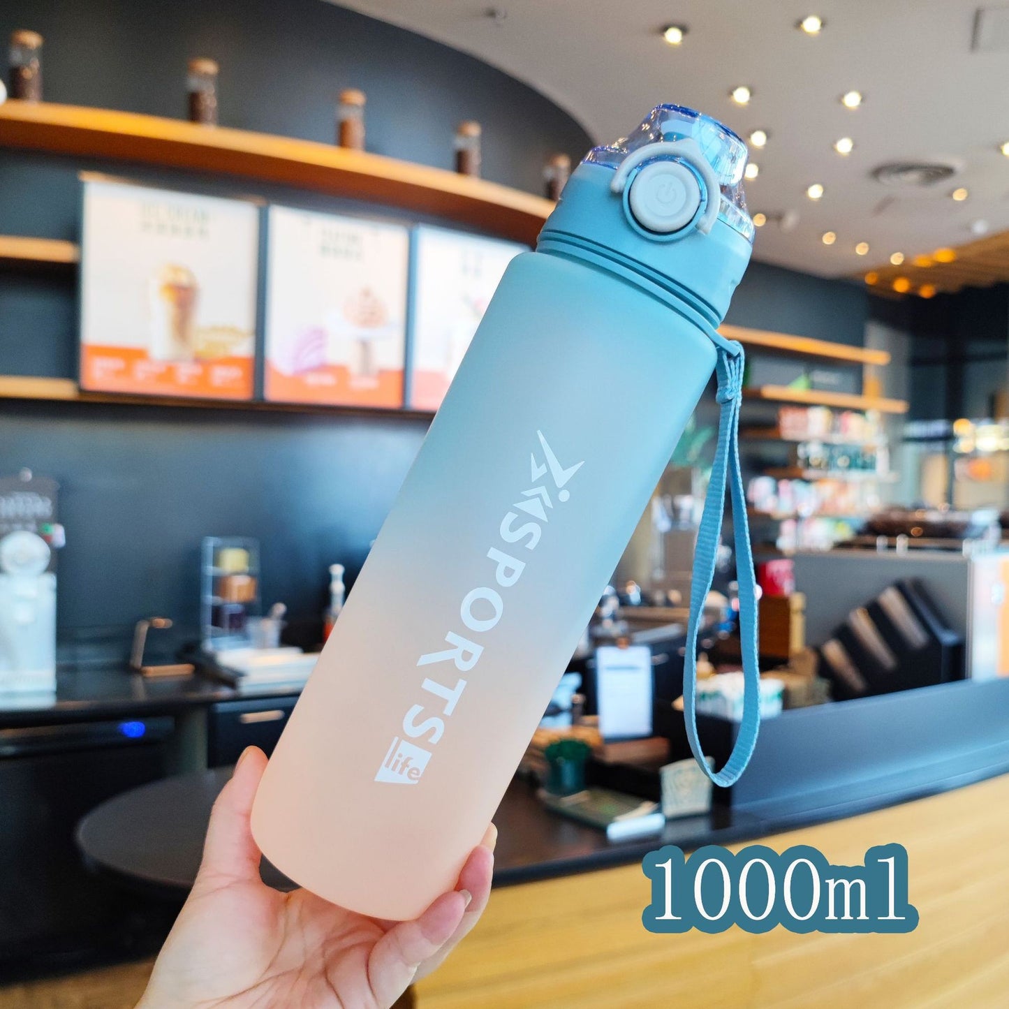 Damen Motivierende Trinkflasche mit einzigartiger Zeitmarkierung und sicherem Verschluss Karnz