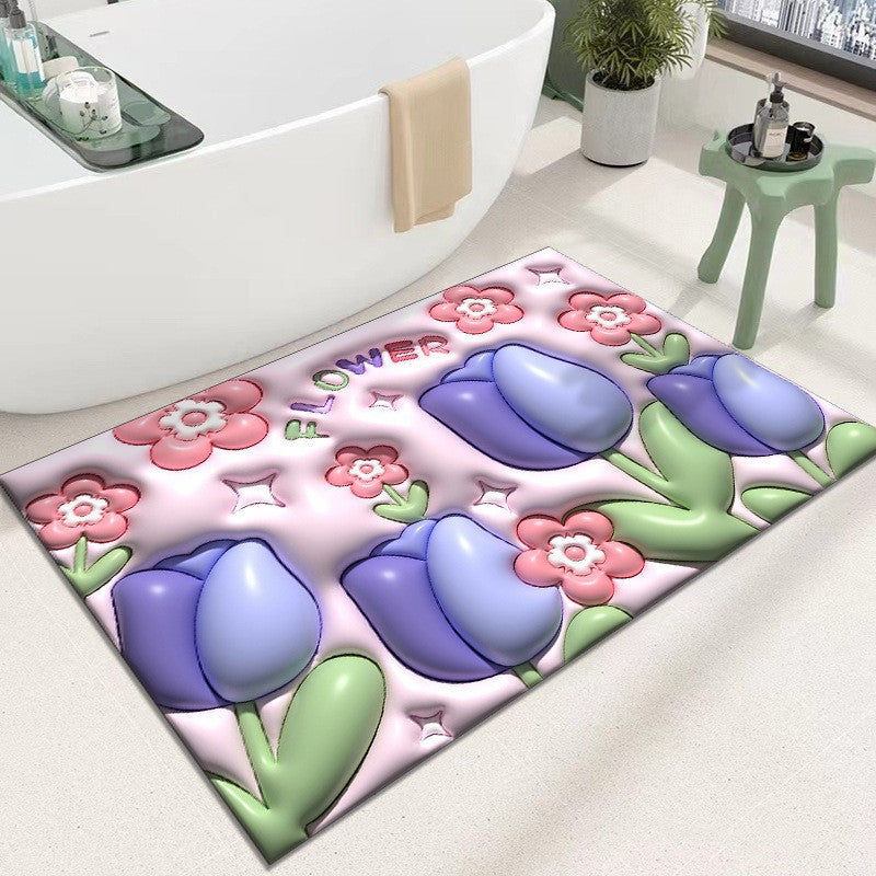 Ultra-weiche Badmatte mit Blumenmuster