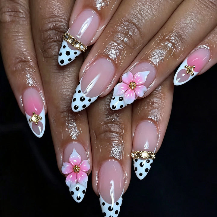 Florale Akzent Stiletto Nagelkunst Extensions Karnz