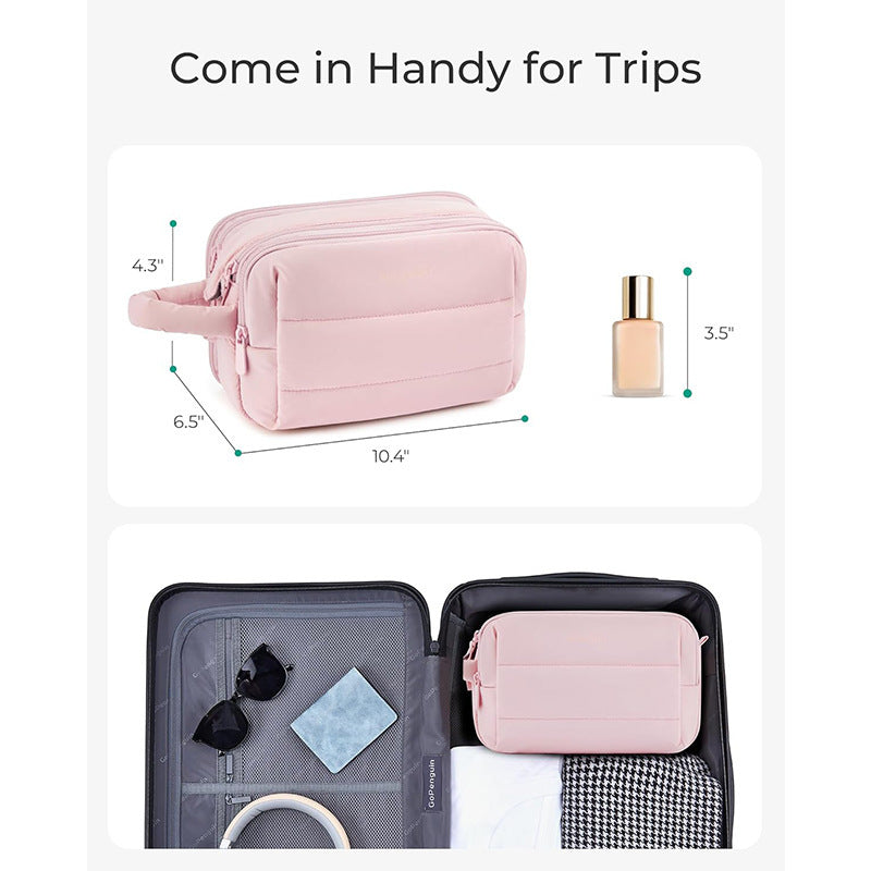 Kosmetik-Organizer Tasche mit Mehreren Fächern und Abnehmbarem Innenfach Karnz